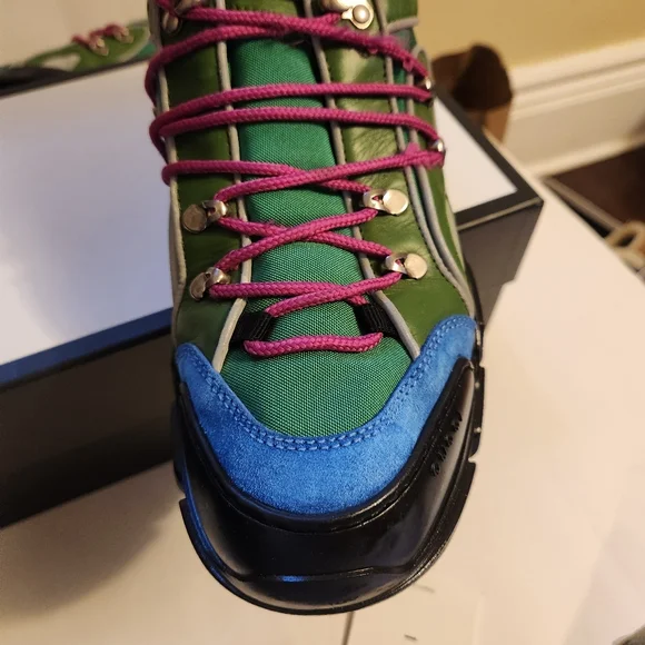 Gucci - Flashtrek Reflective Leather, Suede and Mesh Sneakers - Multi 9 BNWB - Picture 11 of 13